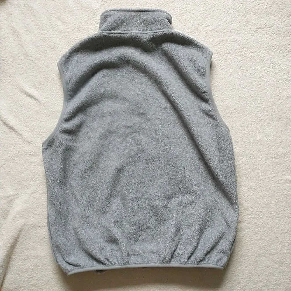 LL Bean Vest Kids Unisex XL 18-20 Gray Full Zip Sleeveless Pocket Fleece Outdoor